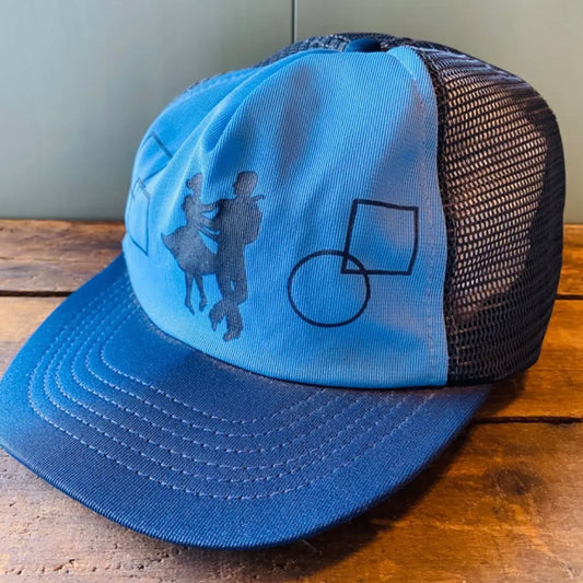 【vintage】メッシュキャップ 紺色×水色