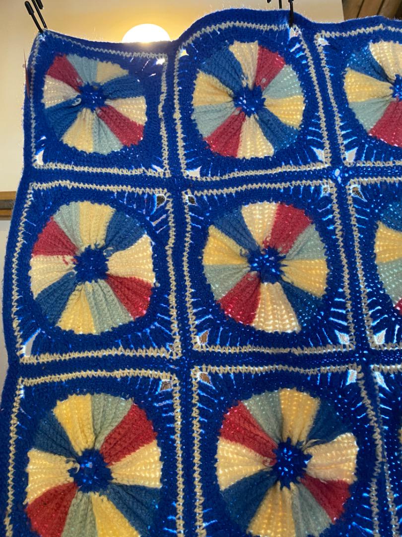 【1970s USA vintage】グラニーブランケット マルチカバー