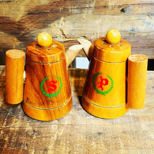 【USA vintage】ソルトアンドペッパー S&P 木製 ポット