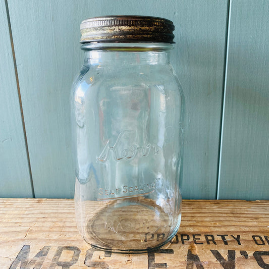 【USA vintage】kerr メイソンジャー ガラスジャー 瓶