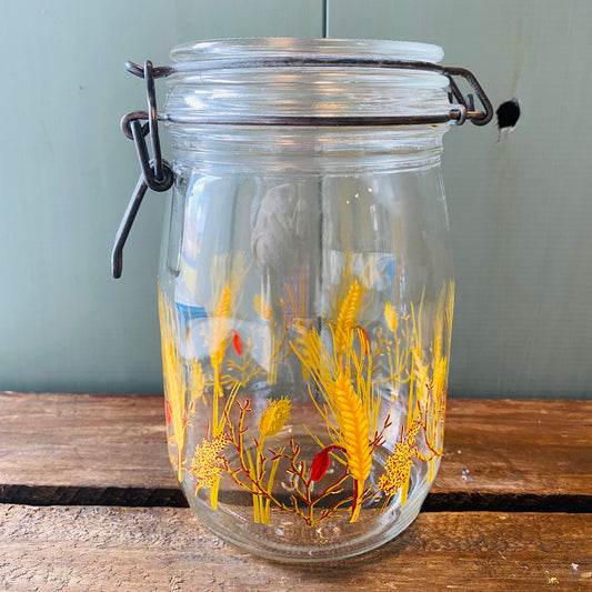 【1970s vintage】ARC フランスガラス キャニスター 小麦