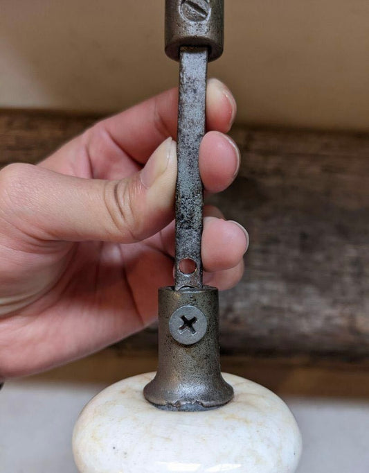 【USA vintage】ドアノブ 大理石風 白