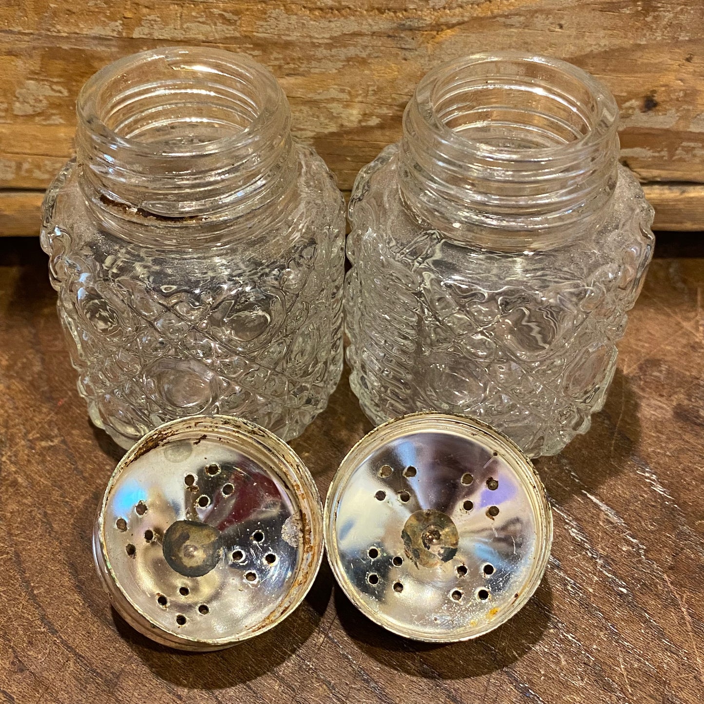 【1960s vintage】イギリス ガラス ソルトアンドペッパー