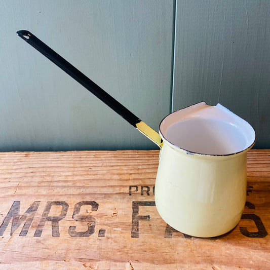 【vintage】琺瑯 ミルクパン ソースパン クリーム色