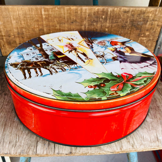 【1950s USA vintage】christmas TIN 缶