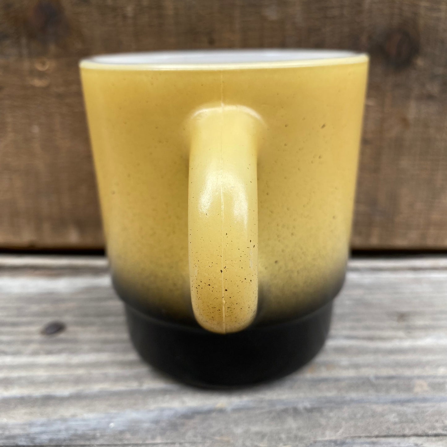 【1960s USA vintage】FIRE KING スタッキングマグ 黄黒 イエロー×ブラック