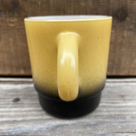 【1960s USA vintage】FIRE KING スタッキングマグ 黄黒 イエロー×ブラック