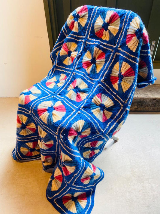 【1970s USA vintage】グラニーブランケット マルチカバー