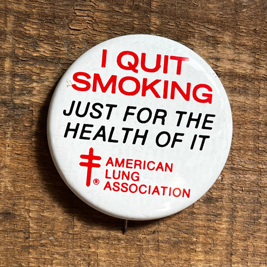 【USA vintage】缶バッジ I QUIT SMOKING