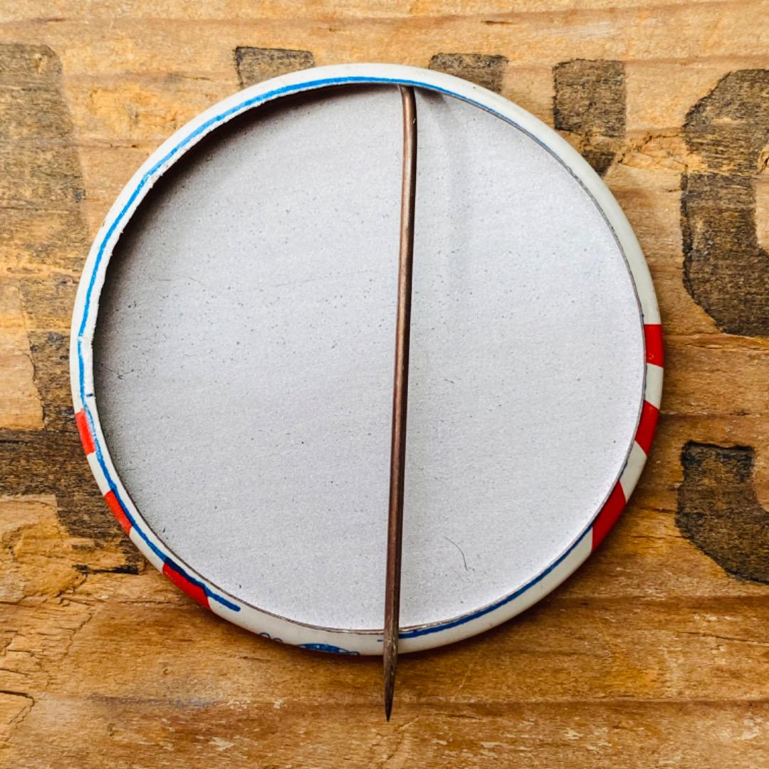 【USA vintage】缶バッジ ボーダー アメリカ