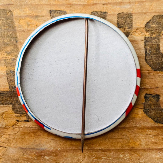 【USA vintage】缶バッジ ボーダー アメリカ