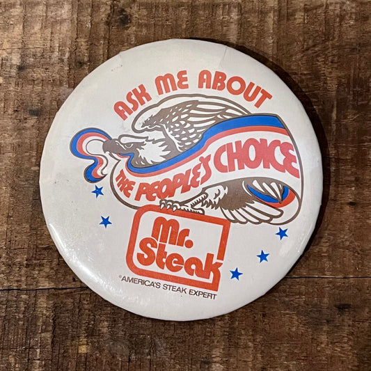 【USA vintage】Mr. Steak 缶バッジ