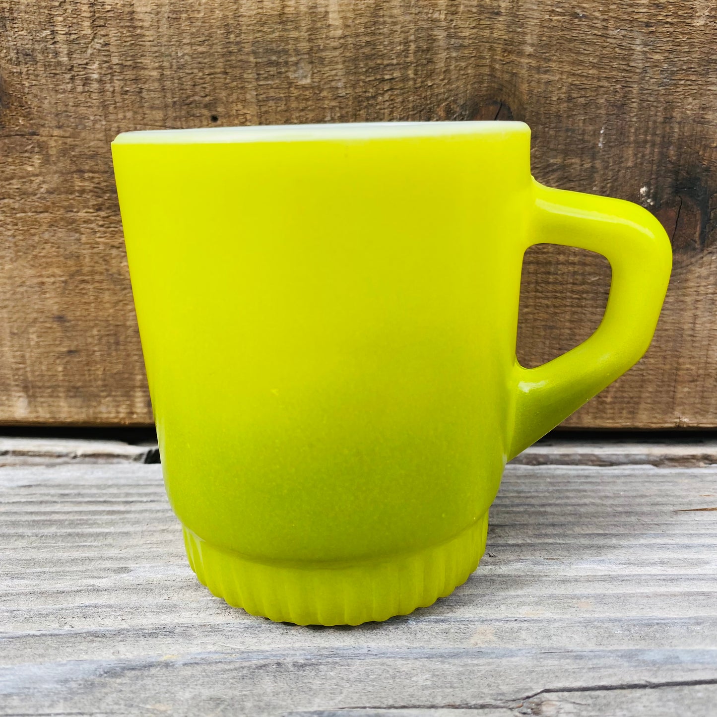 【1960s USA vintage】FIRE KING リブボトムマグ グリーン