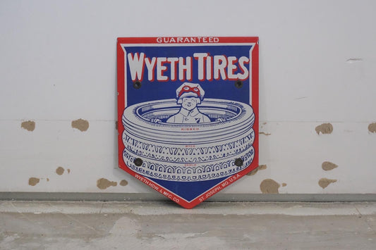 【 USA vintage】ブリキ看板 WYETH TIRES 輸入品 インテリア