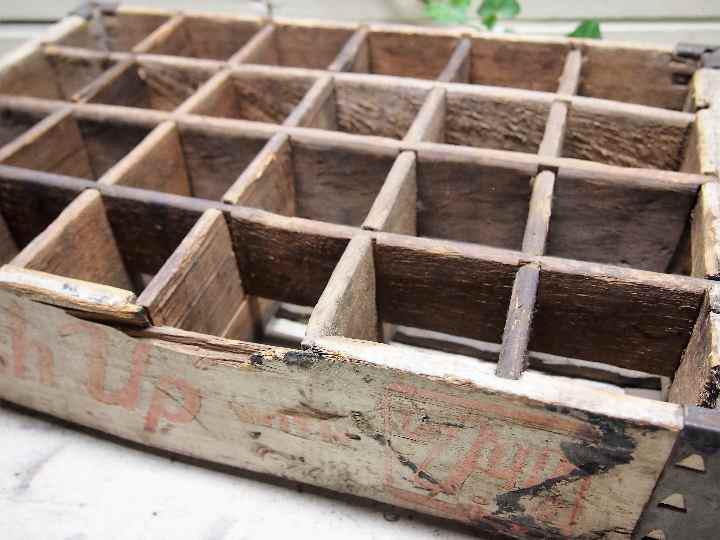 【USA vintage】7up 木箱 ボトルケース ウッドボックス セブンアップ