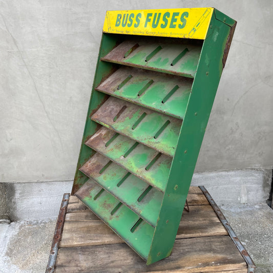 【USA vintage】 Buss Fuses メタルラック ディスプレイ ウォールラック