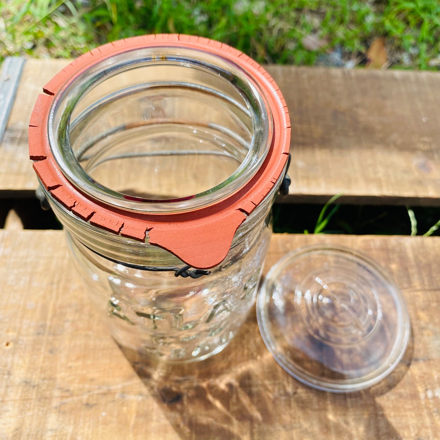 【USA vintage】ATLAS E-Z SEAL ヘーゼルアトラス ワイヤーバンド ガラスジャー