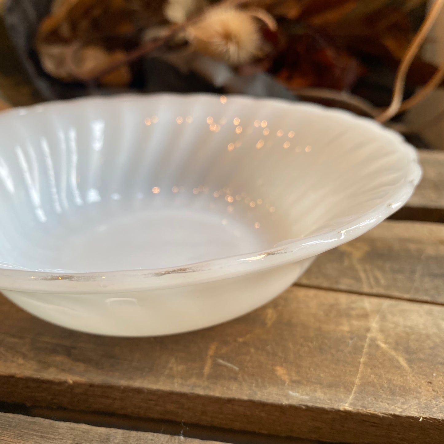 【1960s USA vintage】 FIRE KING ゴールドリム ボウル ③