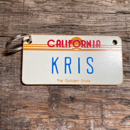 【1980s USA vintage】ネームプレート キーホルダー KRIS