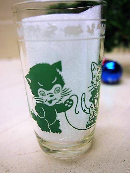 【1950s USA vintage】タンブラー スワンキースウィッグ キディカップ グリーン