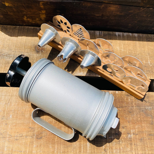 【USA vintage】MIRRO クッキープレス 型 ウッドスタンドセット