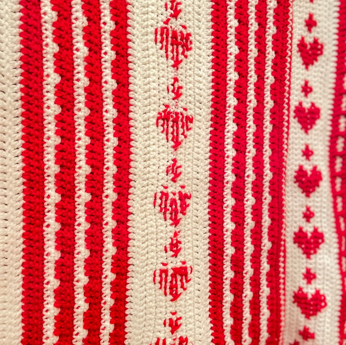 【USA vintage】グラニーブランケット ハート柄