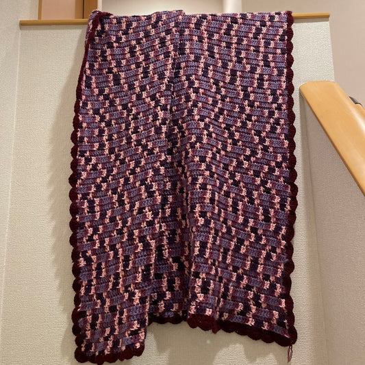 【USA vintage】グラニーブランケット パープル系