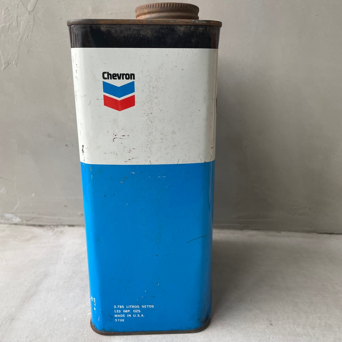 【USA vintage】Chevron 1 gallon can オイル缶