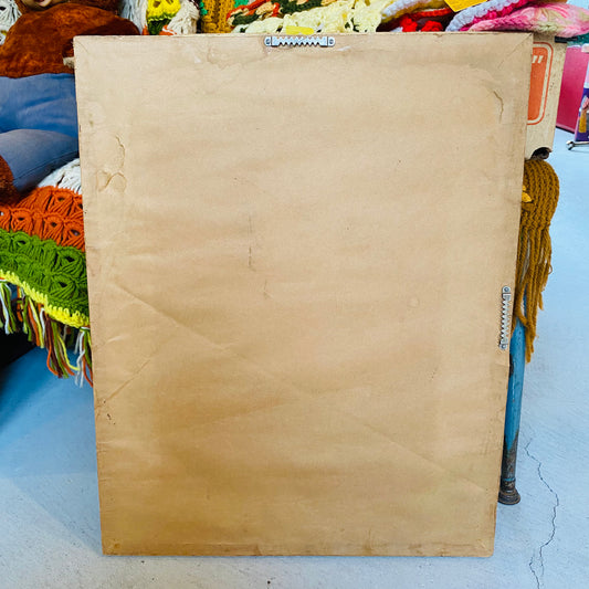 【1970s vintage】刺繍 花 ウォールデコ 壁掛け