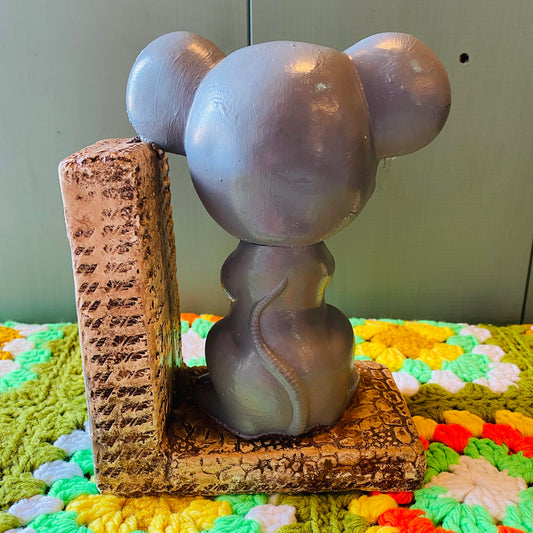 【1972 vintage】ねずみ ブックエンド 本立て 置物