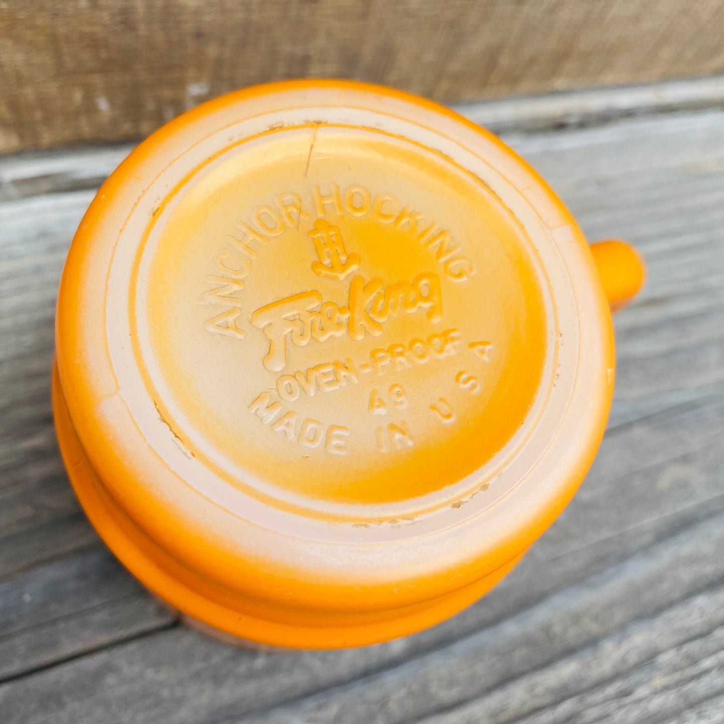 【1960s USA vintage】FIRE KING スタッキングマグ グラデーション オレンジ×ブラウン