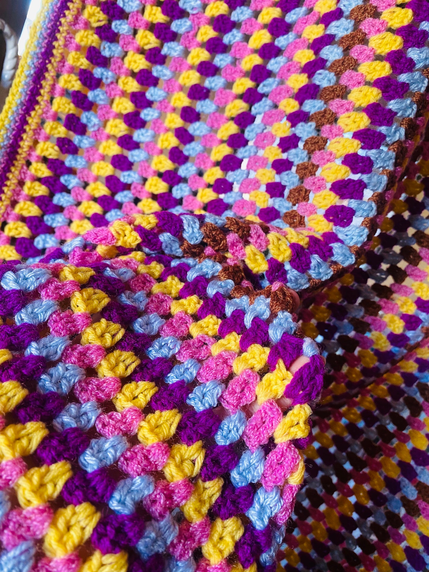 【1970s USA vintage】グラニーブランケット マルチカバー