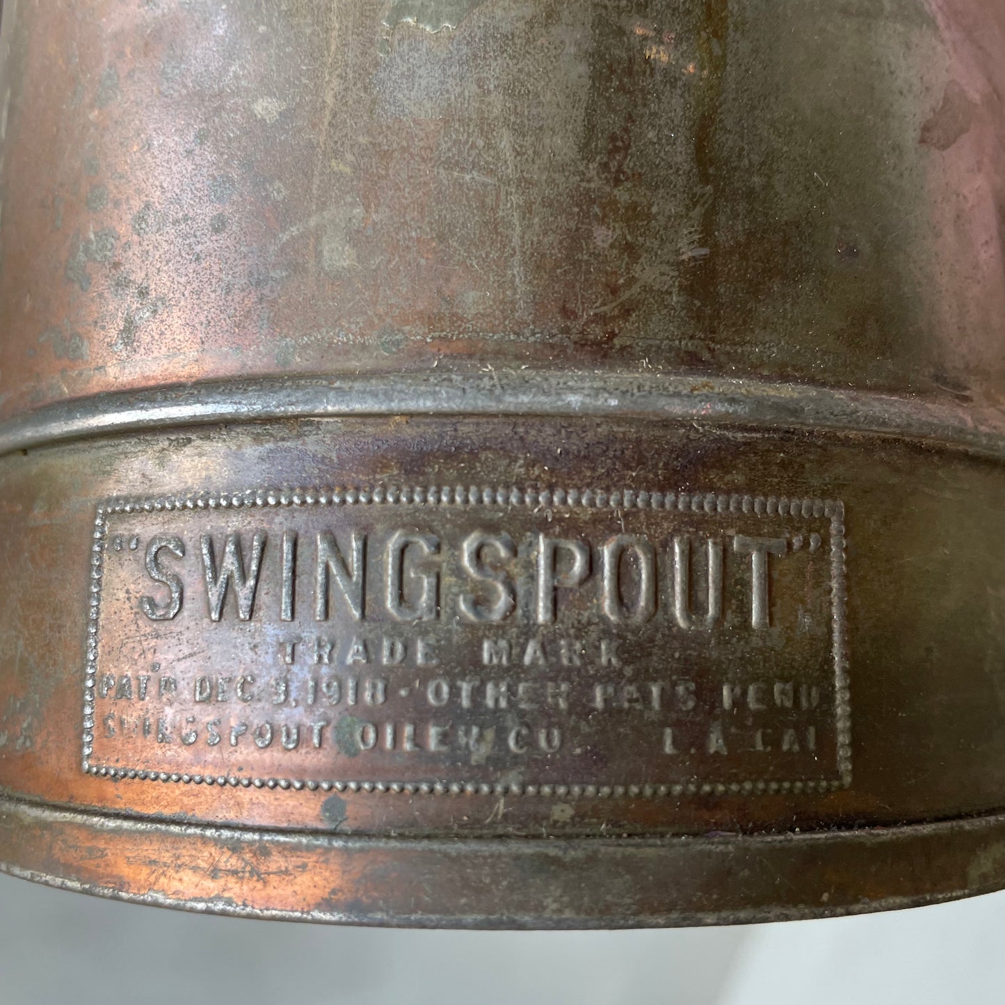 【USA vintage】SWINGSPOUT 銅仕上げ オイル缶 ハーフガロン