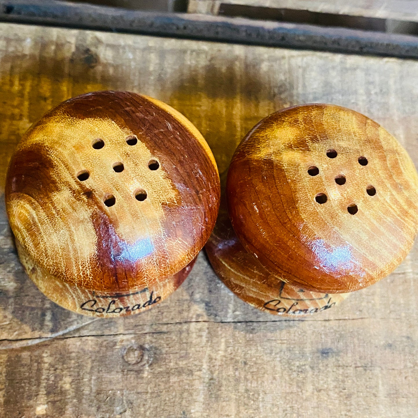 【USA vintage】ソルトアンドペッパー S&P 木製 きのこ