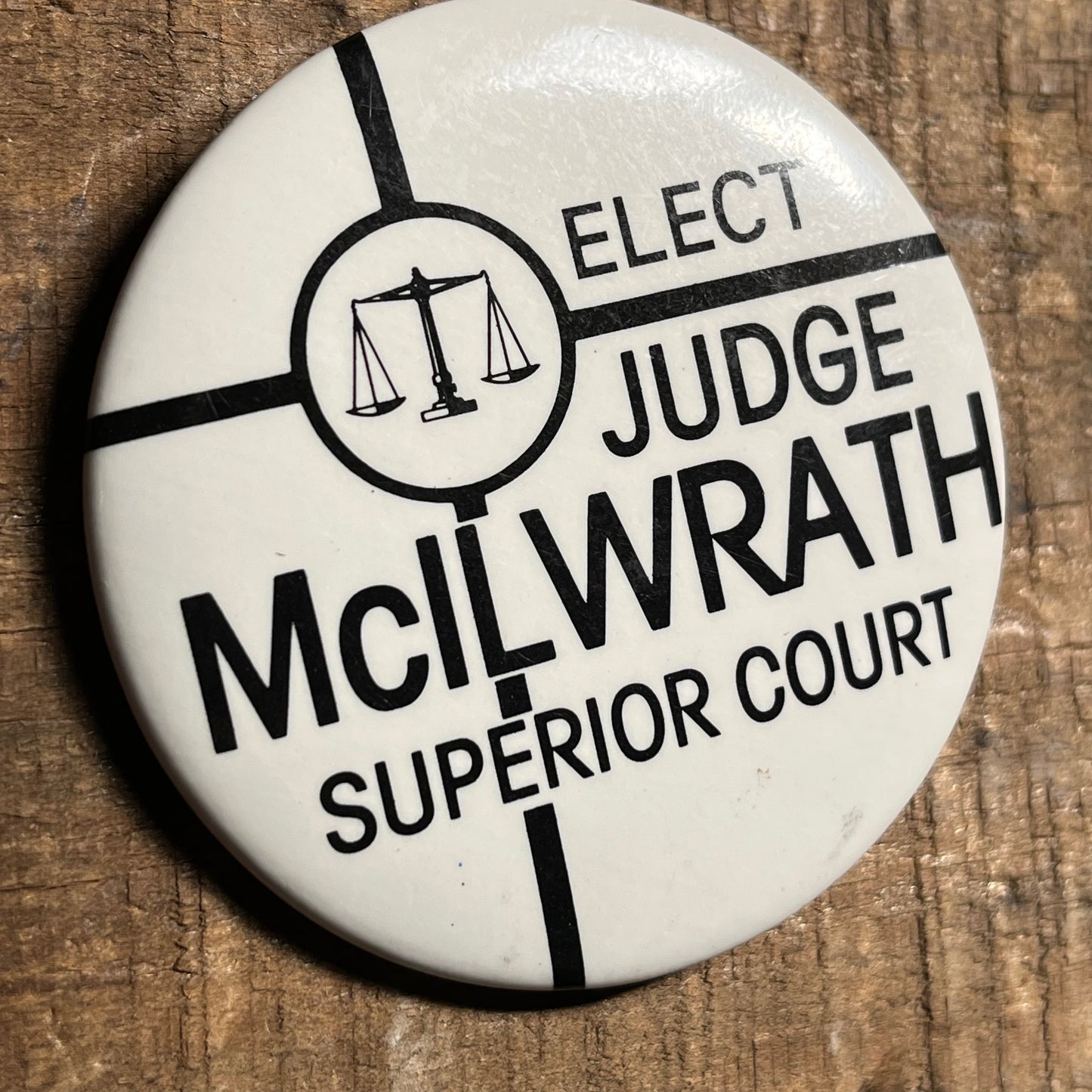 【USA vintage】缶バッジ McILWRATH SUPERIOR COURT