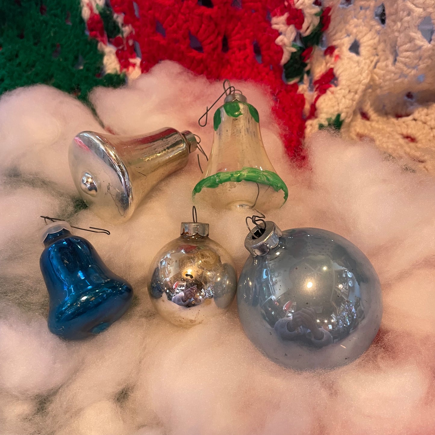 【USA vintage】クリスマスオーナメント セット(青)