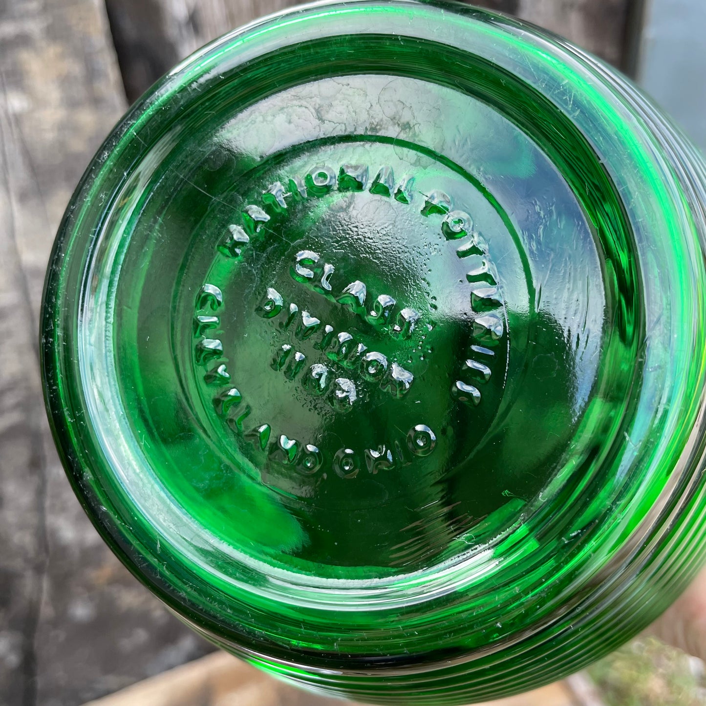 【50’s USA vintage】Glass Division 蓋付きキャニスター グリーンガラス