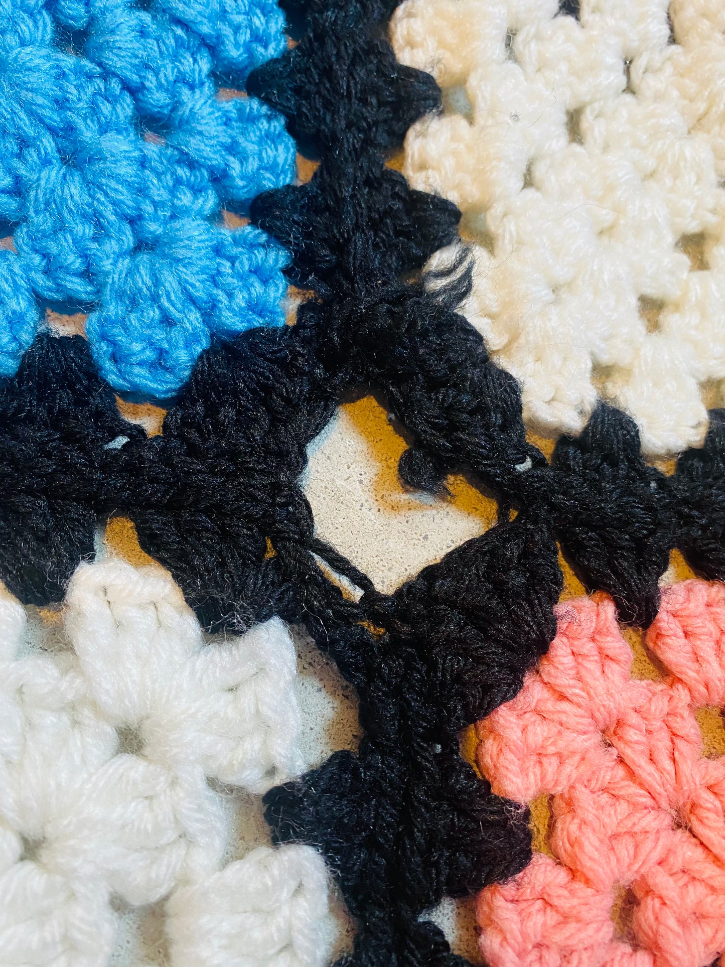 【1970s USA vintage】グラニーブランケット グラニースクエア