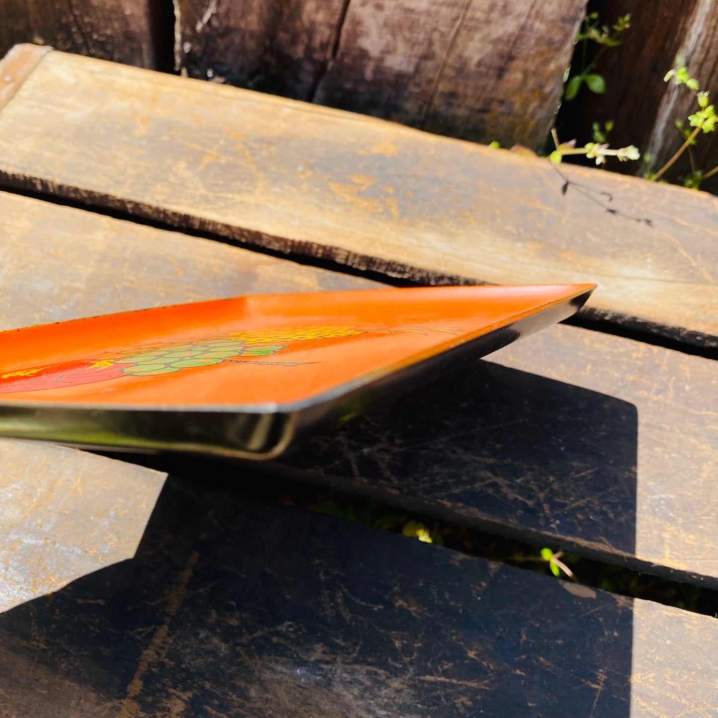 【vintage】トレイ フルーツ柄