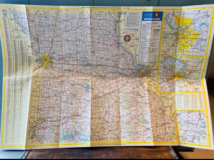 【1966 USA vintage】SHELL Missouri ロードマップ