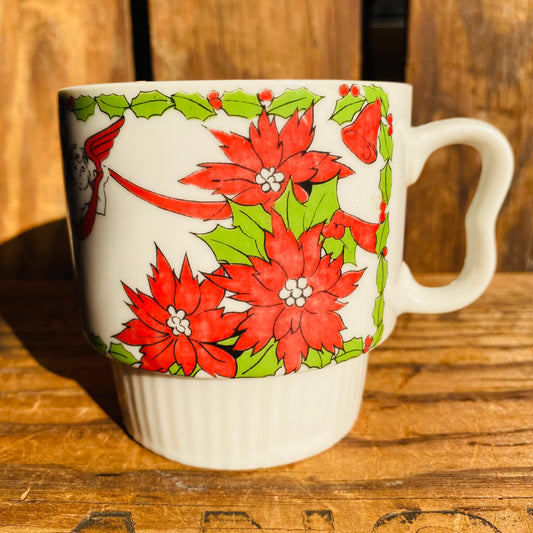 【70s JPN vintage】クリスマスマグカップ 天使&キャンドル