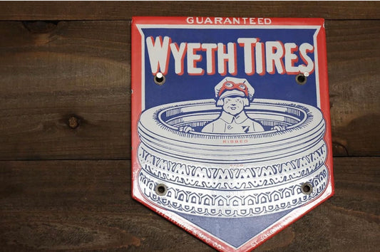 【 USA vintage】ブリキ看板 WYETH TIRES 輸入品 インテリア