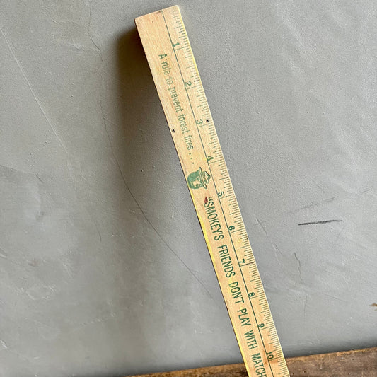 【USA vintage】スモーキーベア 木製 物差し ルーラー