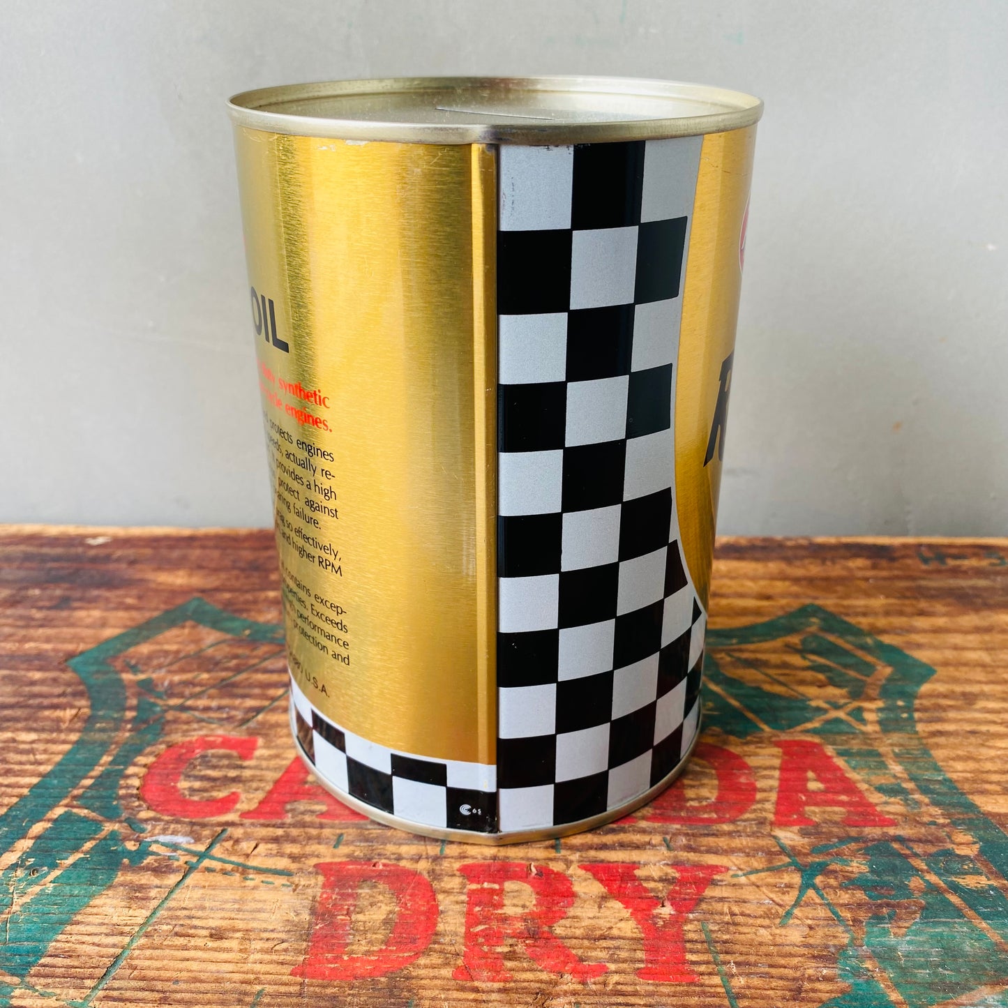 【USA vintage】AMS OIL can coin bank 1