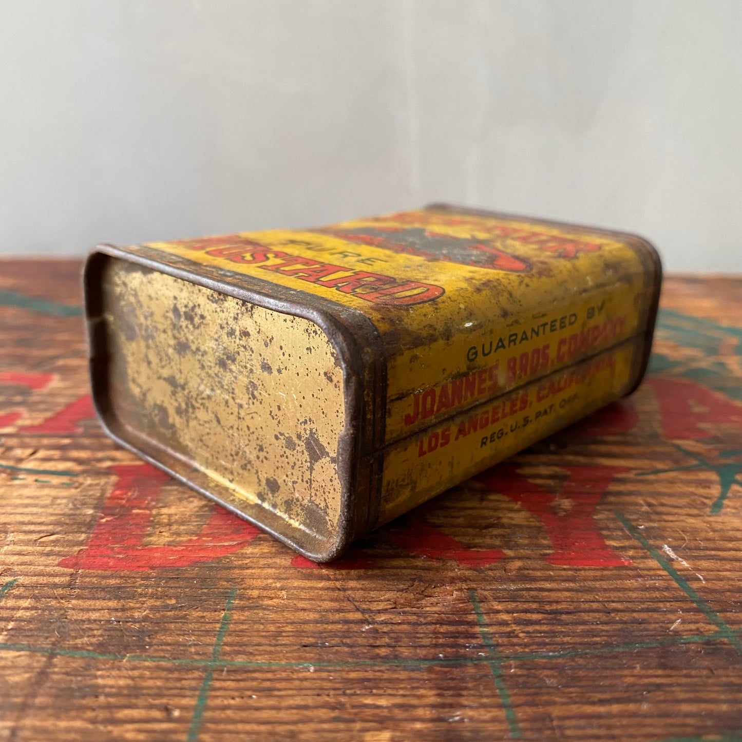 【1950s USA vintage】tin can MUSTARD