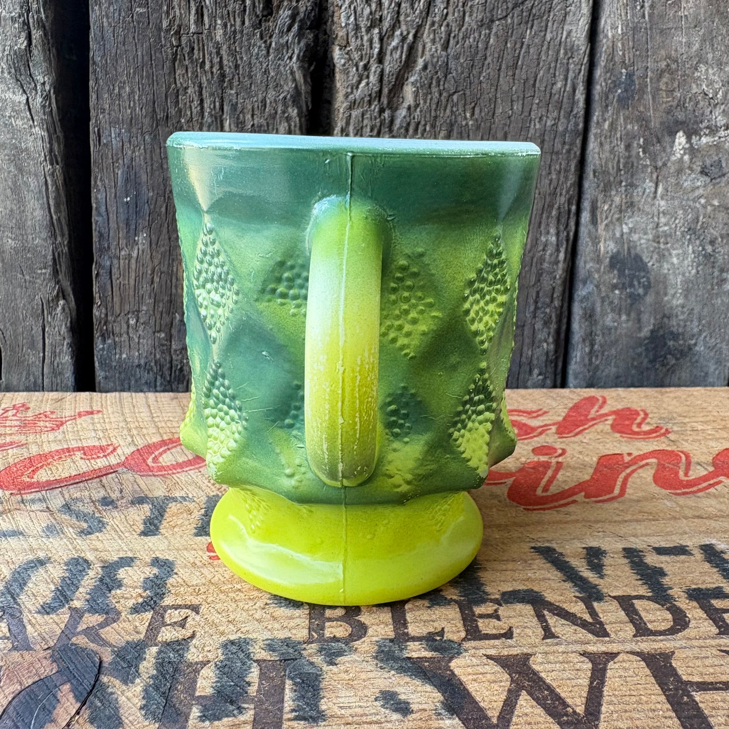 【1960-1976 USA vintage】Fire-King Kimberley mug Green