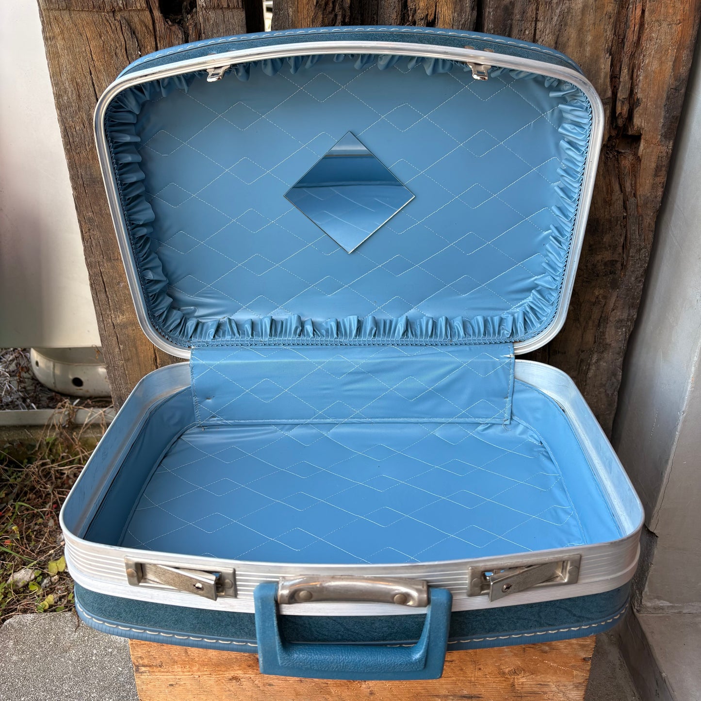 【1960s-1970s vintage】Blue Travel Suitcase