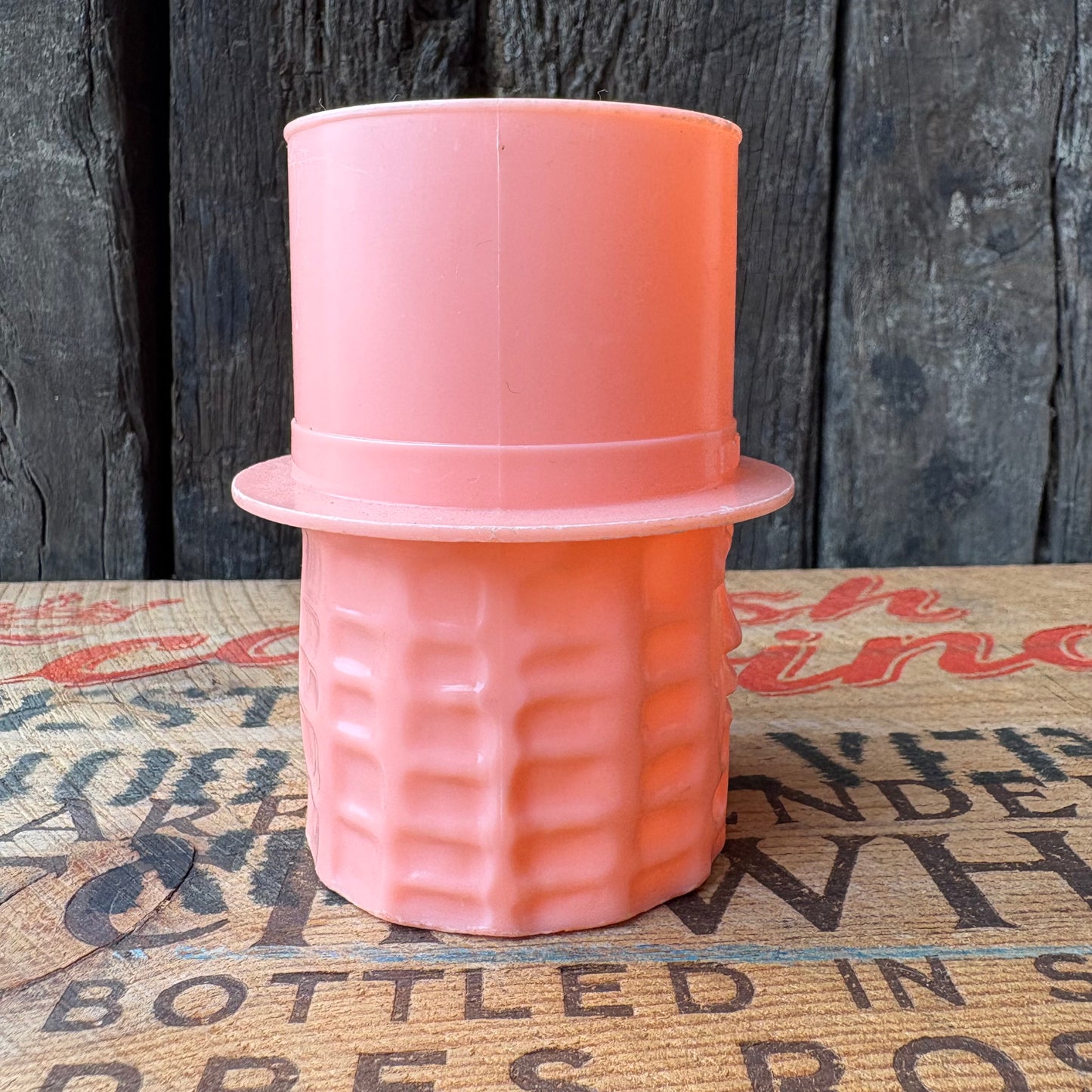 【1950s-1960s USA vintage】MR. PEANUT Plastic Mug Pink