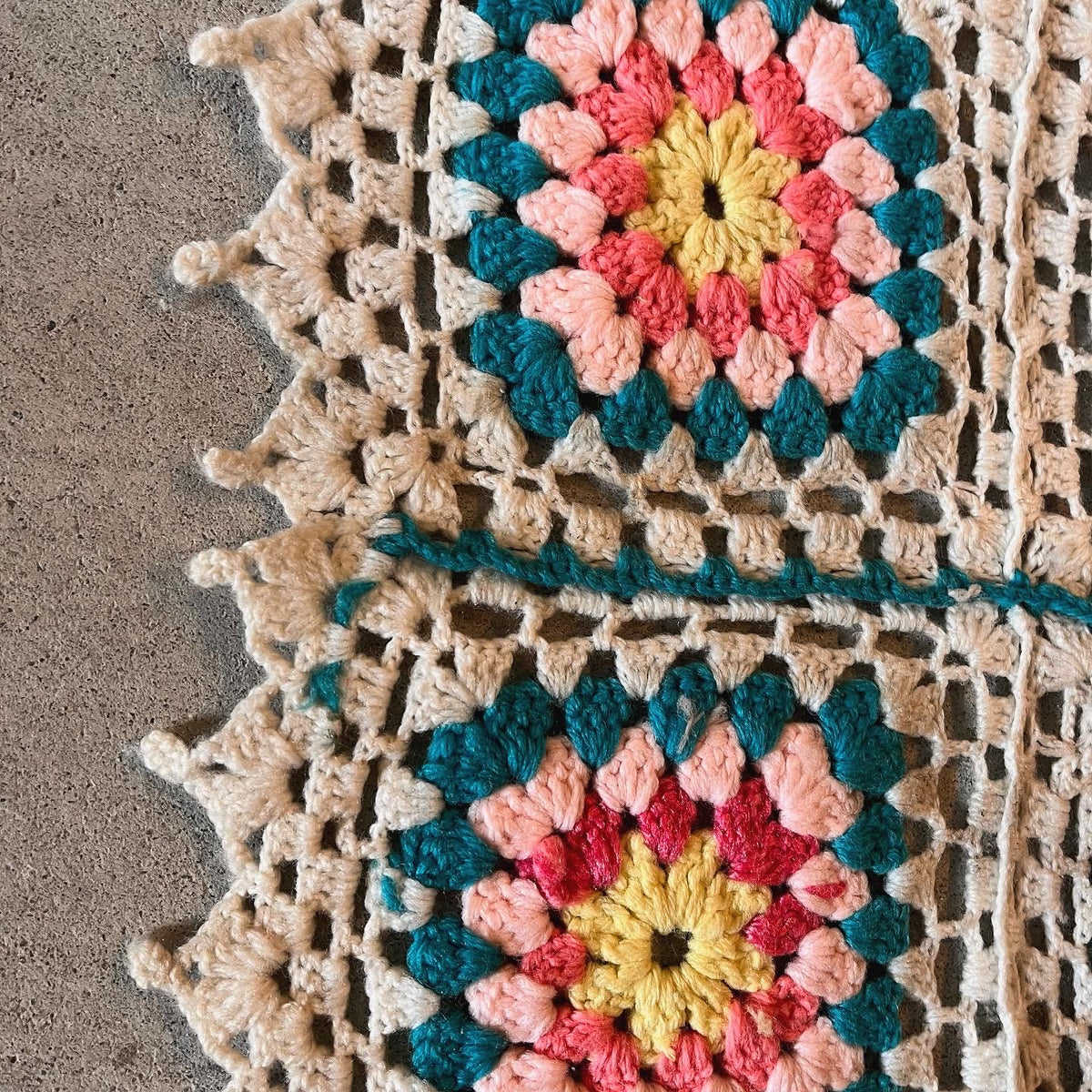 Granny Square Style Rag Rug 【USA vintage】Granny Square Mini Rug – 雑貨屋ポッポ