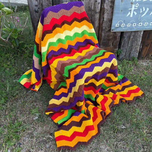 【USA vintage】granny blanket colorful